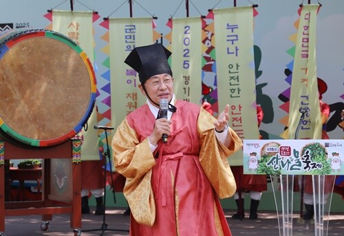 환영사를 하는 전진선 양평군수. 사진=김현술 기자