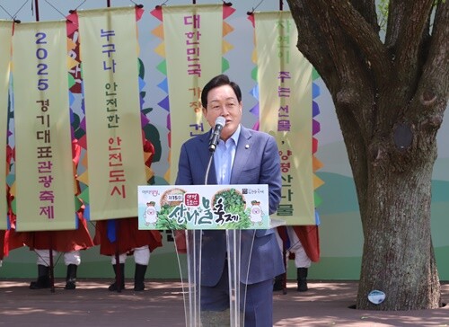 축사를 하는 김선교 국회의원. 사진=김현술 기자