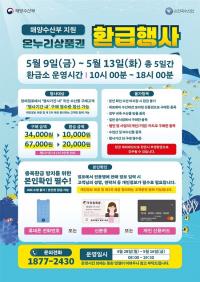 시흥시, 온누리상품권 환급 행사 오이도전통수산시장서 진행...최대 30% 환급
