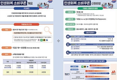 '민생회복 소비쿠폰' 안내 리플릿. 사진=경산시 제공