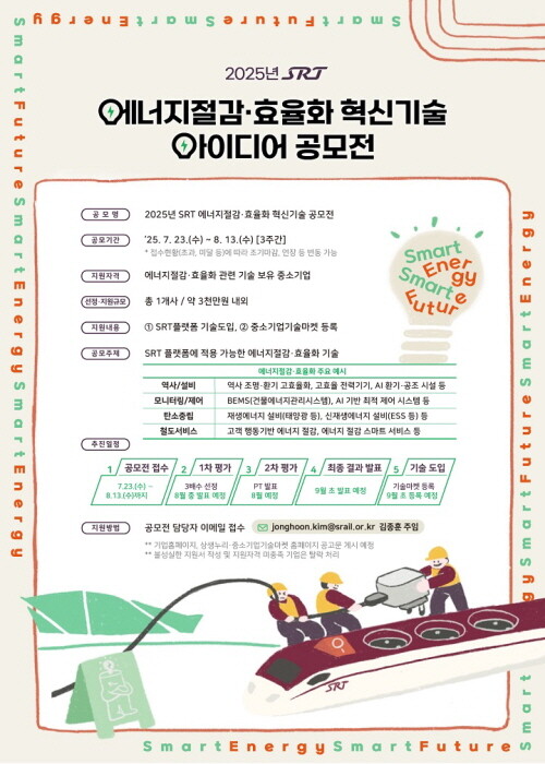 SRT 에너지절감·효율화 혁신기술 공모전 포스터. 사진=에스알 제공