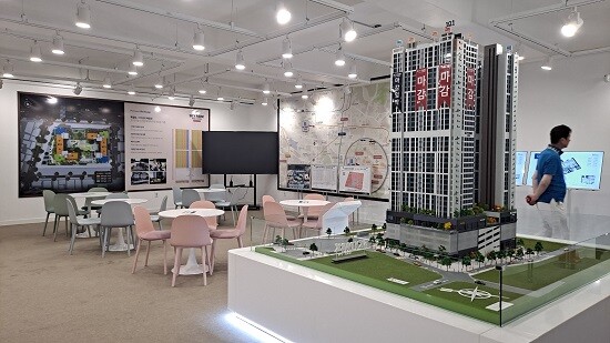인천 시민공원역 스카이파크 벽산 블루밍 분양홍보관 내부 모습. 사진=박창식 기자