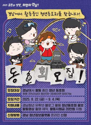 청년동호회 모집 포스터. 사진=경남도 제공
