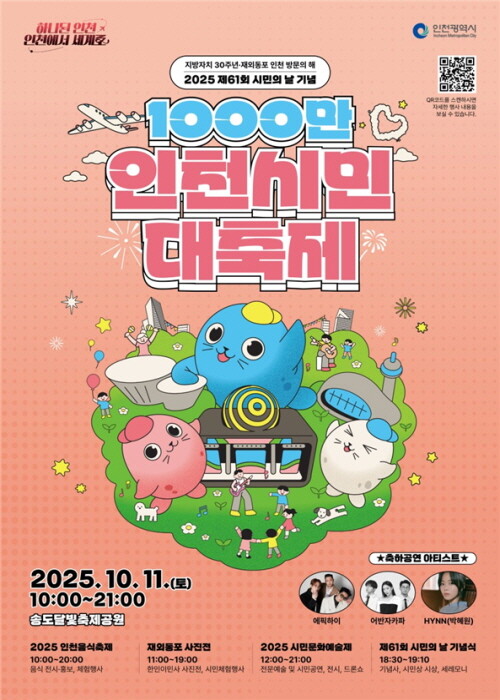 제61회 시민의 날 '1000만 인천시민 대축제' 포스터. 사진=인천시 제공