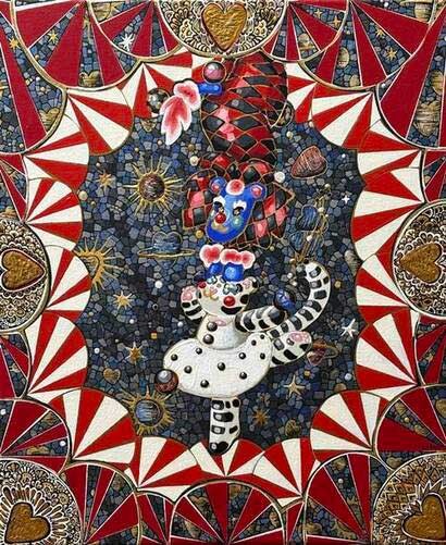 사랑의 서커스: 37.9×45.5cm Mixed media 2024