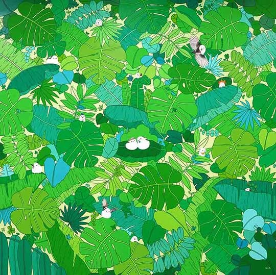 Hide &amp; seek(Assemble)163: 181.8×181.8cm Acrylic on canvas 2024