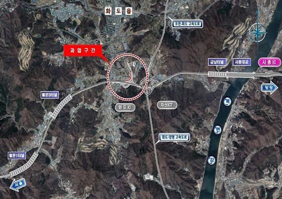 서울춘천고속도로 화도IC 서울방면 진입램프 확장공사 위치도. 사진=남양주시 제공