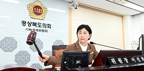 이선희 기획경제위 위원장이 회의를 진행하고 있다. 사진=경북도 제공