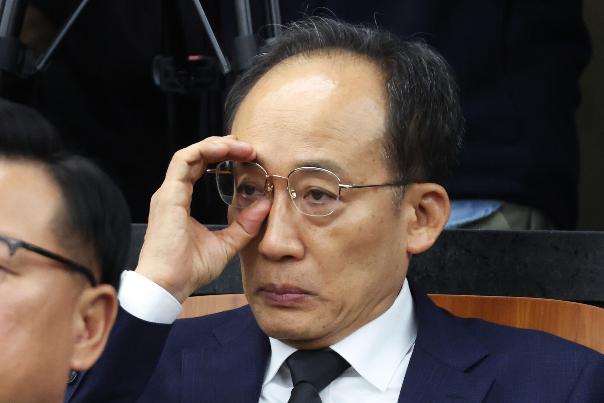 2024년 12월 3일 비상계엄 사태 당시 국민의힘 원내대표였던 추경호 의원. 사진=박은숙 기자