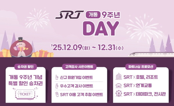 SRT 개통9주년 ‘SRT-Day’ 홍보이미지. 사진=에스알 제공