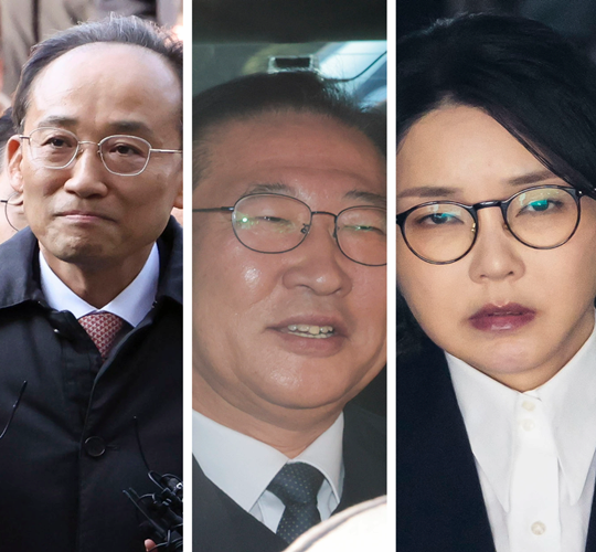 추경호 국민의힘 의원, 박성재 전 법무부 장관, 김건희 씨(왼쪽부터). 사진=일요신문DB