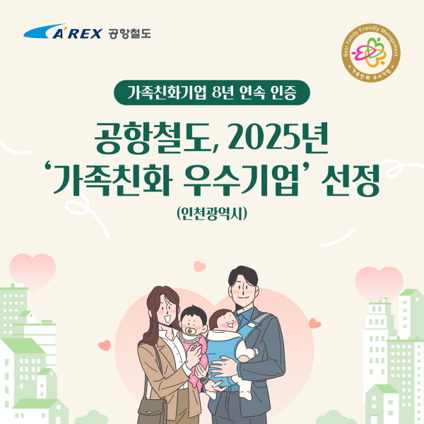 2025년 가족친화 재인증 및 우수기업 선정. 사진=공항철도 제공