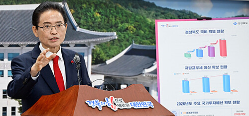 이철우 지사가 11일 도청에서 민선8기 재정운용 성과브리핑을 갖고 있다. 사진=경북도 제공