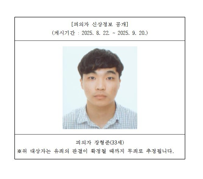 ‘울산 주차장 흉기 살인 미수 사건’ 장형준. 사진=울산지방검찰청 제공