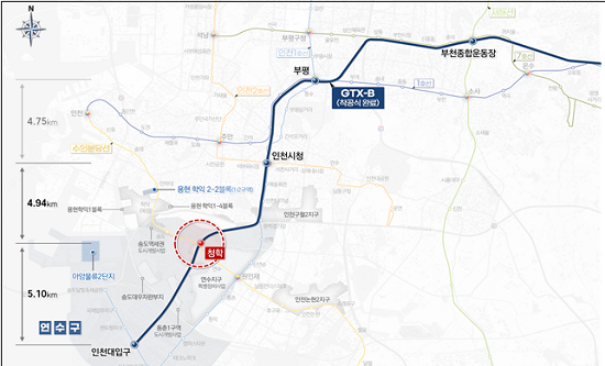 GTX-B 노선도. 사진=인천시 제공