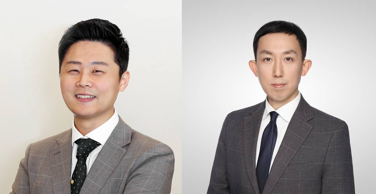 황성윤 이랜드그룹 식품BG 대표(왼쪽)와 채성원 유통BG 대표. 사진=이랜드그룹 제공