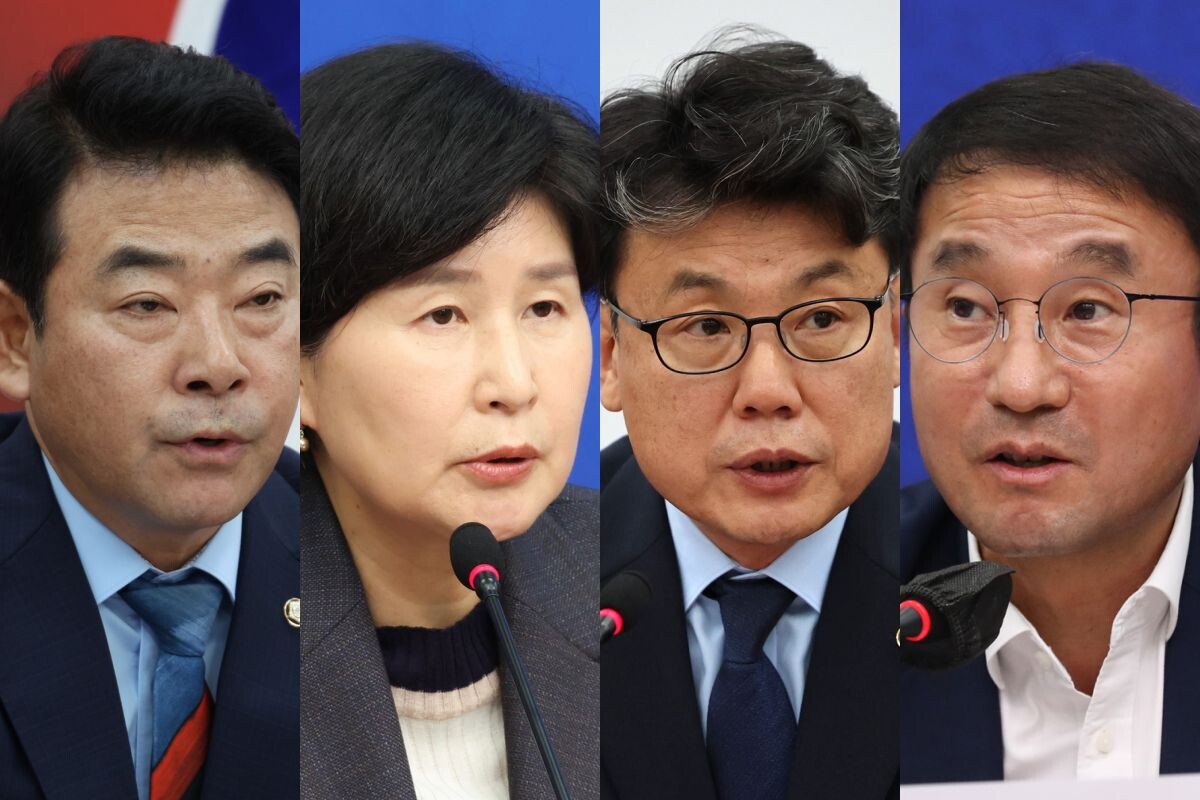 사진 왼쪽부터 박정, 백혜련, 진성준, 한병도 의원. 사진=박은숙 기자