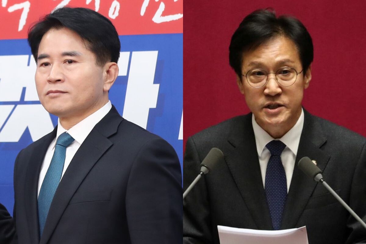 사진 왼쪽부터 이병진, 신영대 전 더불어민주당 의원. 사진=박은숙 기자