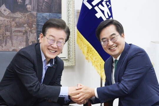 2024년 6월 3일 국회 당대표실에서 만난 이재명 대표와 김동연 지사. 사진=경기도