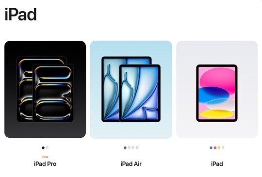 글로벌 빅테크 기업 애플이 판매 중인 아이패드 이미지. 사진=애플 홈페이지