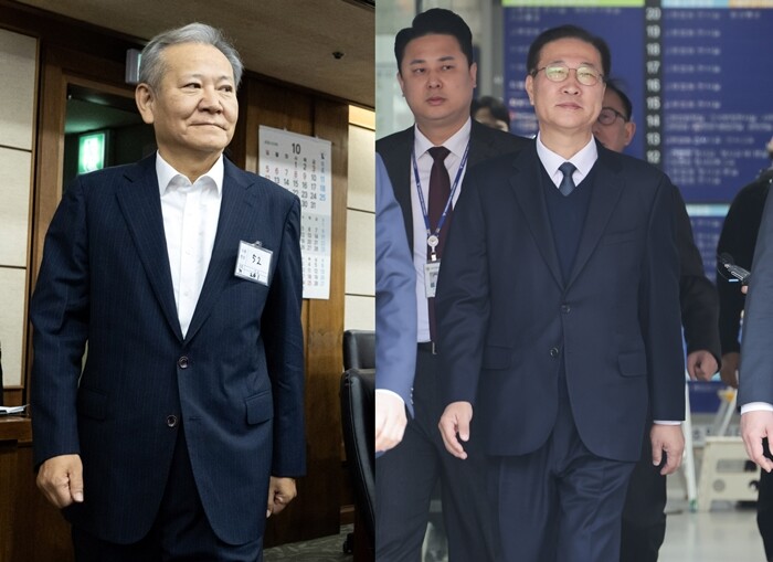 이상민 전 행정안전부 장관(왼쪽)과 박성재 전 법무부 장관. 사진=사진공동취재단, 박정훈 기자