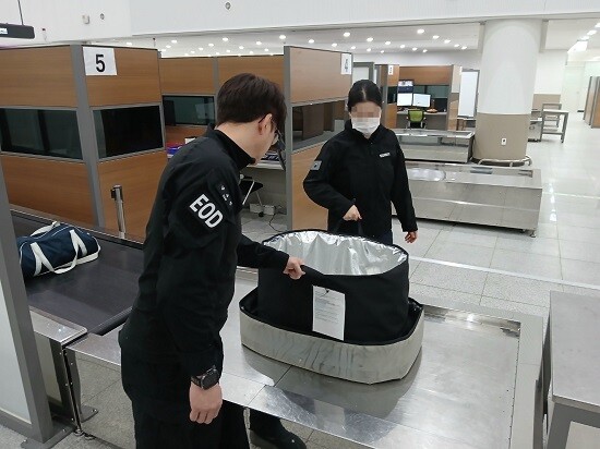 인천항만공사와 국가정보원 지부, 인천항보안공사가 21일 인천국제여객터미널에서 합동 보안훈련을 실시하고 있다. 사진=인천항만공사 제공