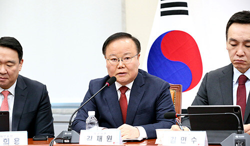 김재원 국민의힘 최고위원이 최고위원회의에서 발언을 하고 있다. 사진=김재원 사무소 제공