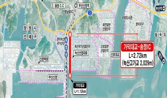 국지도58호선 가덕대교~송정IC 고가도로 건설사업 위치도. 사진=부산시 제공