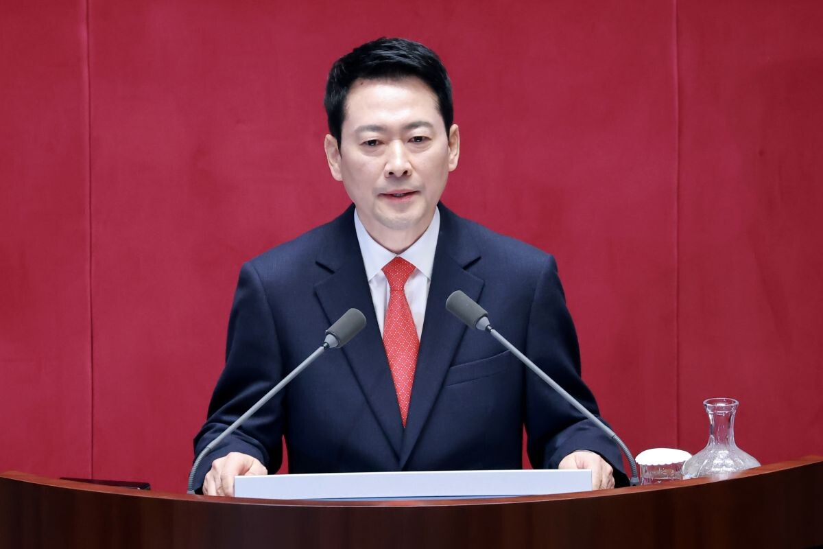 장동혁 대표가 4일 국회에서 열린 제432회 국회(임시회) 제3차 본회의에서 교섭단체 대표연설을 하고 있다. 사진=연합뉴스