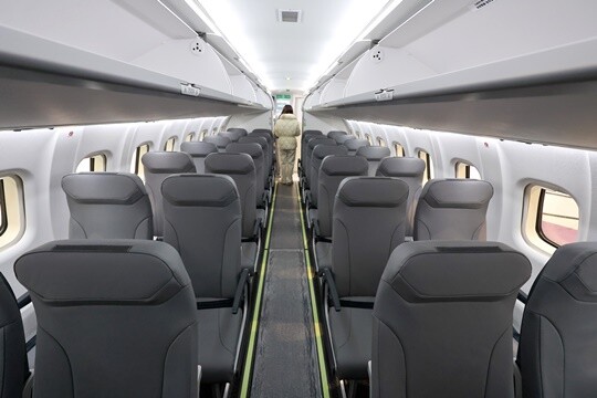지난 1월 15일 서울 김포공항 비즈니스 항공센터에서 공개된 섬에어 1호기 내부. 사진=임준선 기자