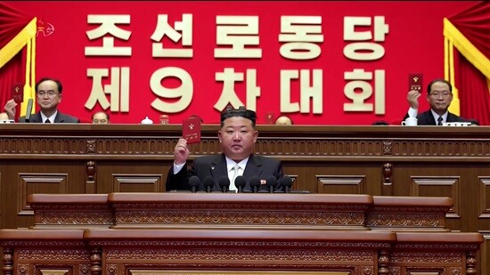 노동당 제9차 당대회에서 다시 총비서로 추대된 김정은. 사진=연합뉴스