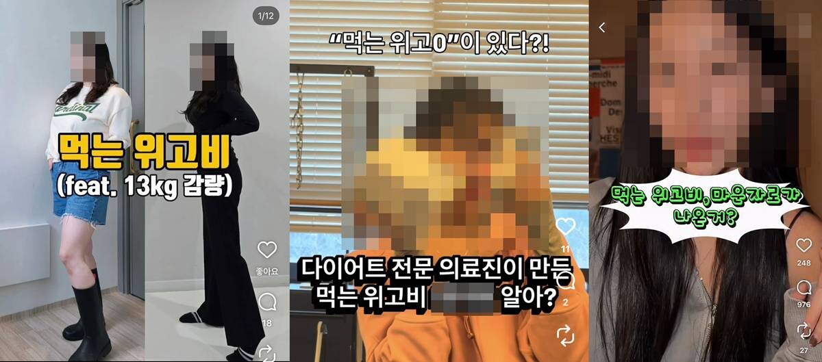SNS에서 일명 '먹는 위고비'로 불리는 일반 식품을 홍보하고 있는 인플루언서들. 사진=인스타그램 화면 캡처