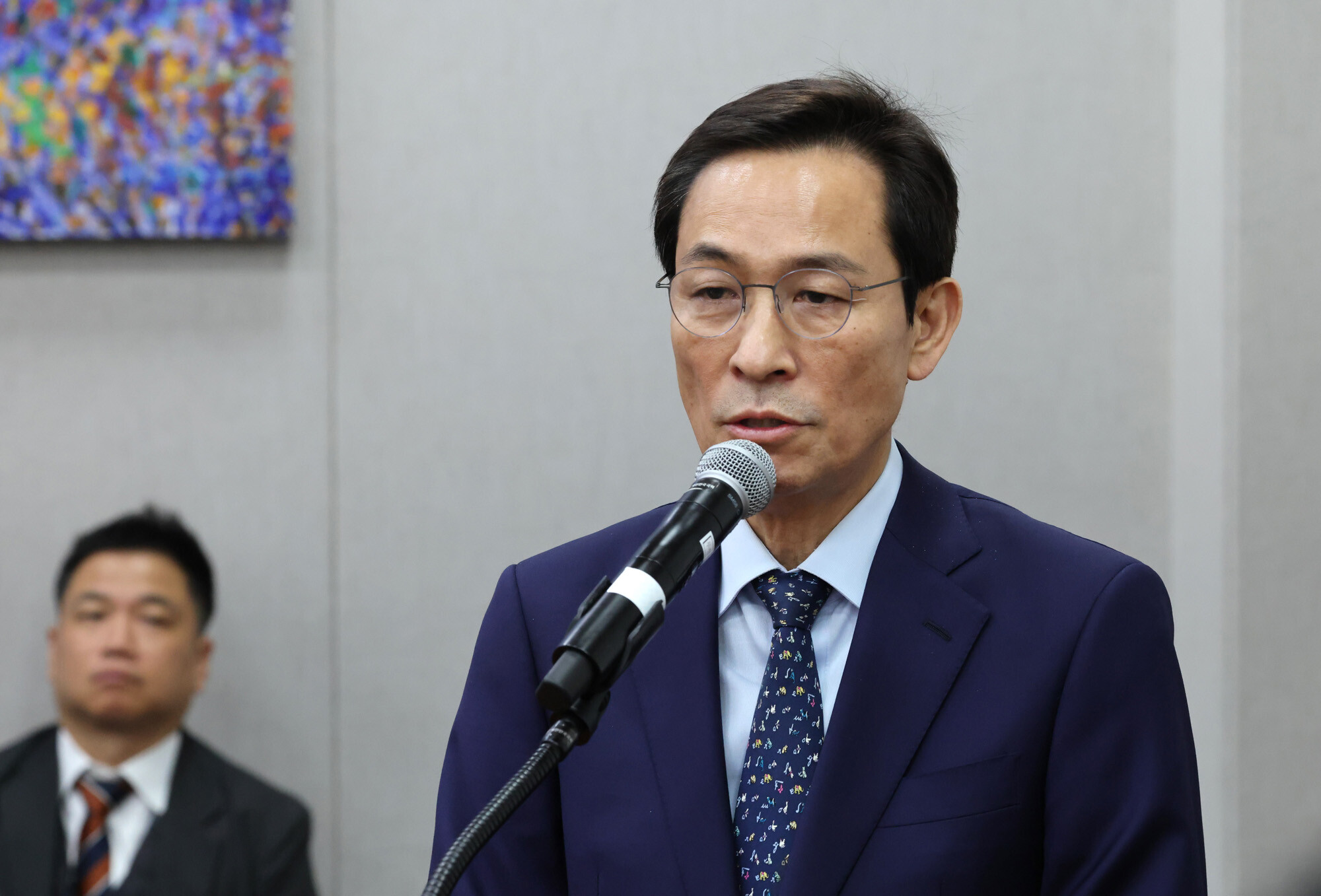 민주당 강원특별자치도지사 후보로 공천된 우상호 전 청와대 정무수석. 사진=박은숙 기자