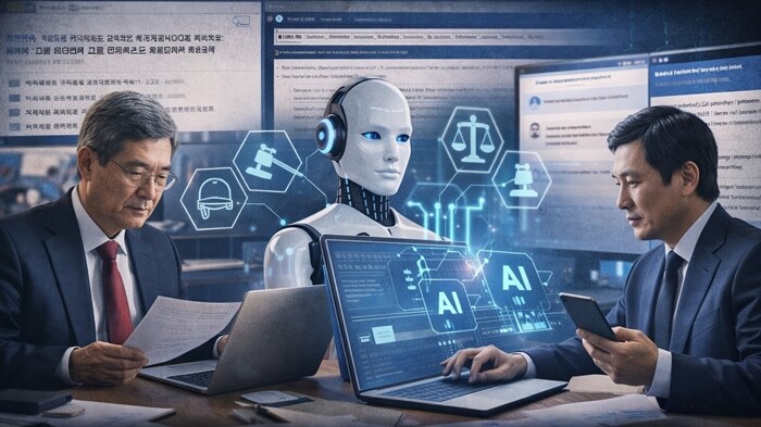 법조계에서도 AI 기반 판례 검색과 서면 작성 도구 활용이 빠르게 확산되고 있다. 사진=챗GPT 생성 이미지