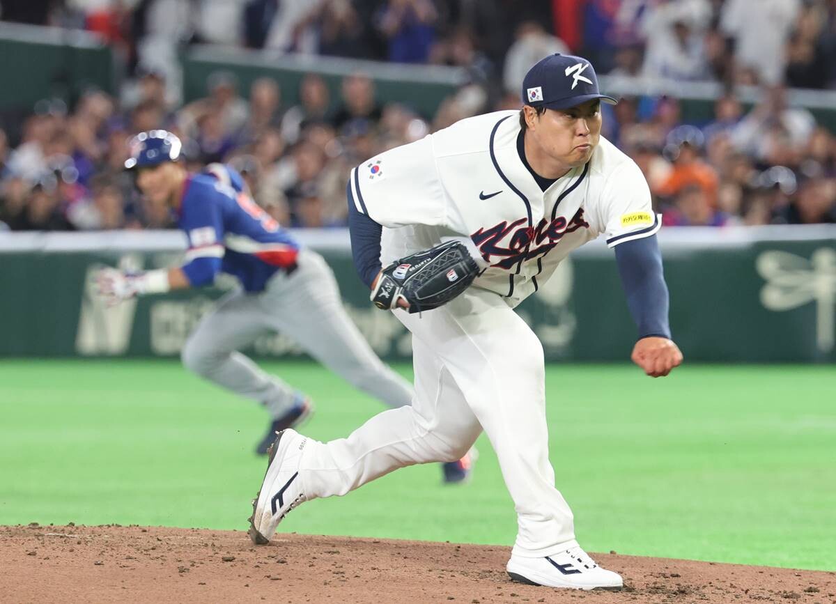 선발투수 류현진은 투구수 제한에 막혀 3이닝을 소화하는 데 그쳤다. 사진=연합뉴스