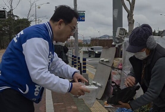 박대조 양산시장 예비후보의 선거유세 장면. 사진=박대조 캠프 제공