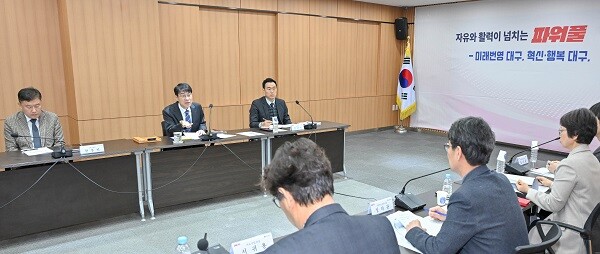 3일 시청 동인청사에서 열린 '국립치의학연구원 대구 유치' 추진 상황 점검회의. 사진=대구시 제공