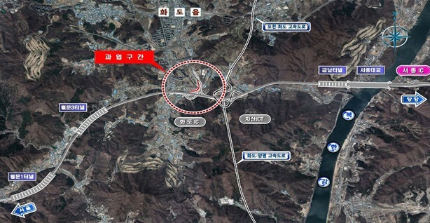 화도IC 진입램프 공사구간 위치도. 사진=남양주시 제공
