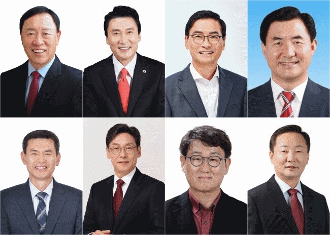 국민의힘 가평군수 공천 예비경선에 참여한 후보들.사진제공=중앙선거관리위원회
