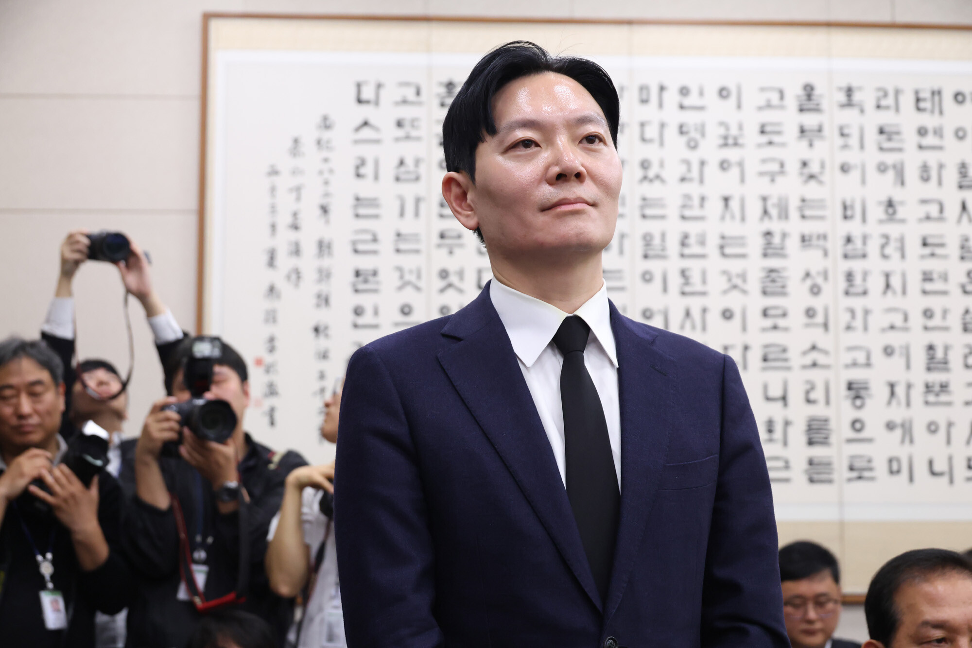 국조특위서 증인 선서 거부하는 박상용 검사. 사진=박은숙 기자