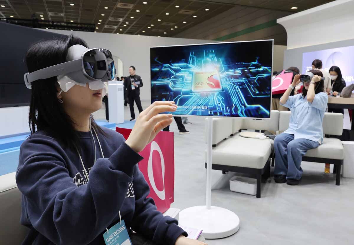 삼성전자 부스의 갤럭시 VR 체험 공간. 사진=임준선 기자