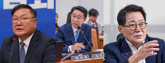 왼쪽부터 차례대로 김태년·조정식·박지원 의원. 사진=일요신문DB