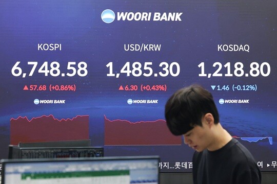 코스닥 지수가 25년여 만에 1200선을 넘어섰다. 우리은행 딜링룸 현황판. 사진=연합뉴스