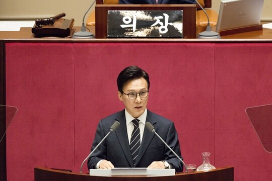 9월 7일 오전 서울 여의도 국회에서 열린 본회의에서 더불어민주당 김민석 당대표가 교섭단체대표연설을 하고 있다. 사진=이종현 기자