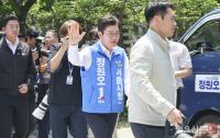 여의도 집중유세 참석하는 정원오 서울시장 후보